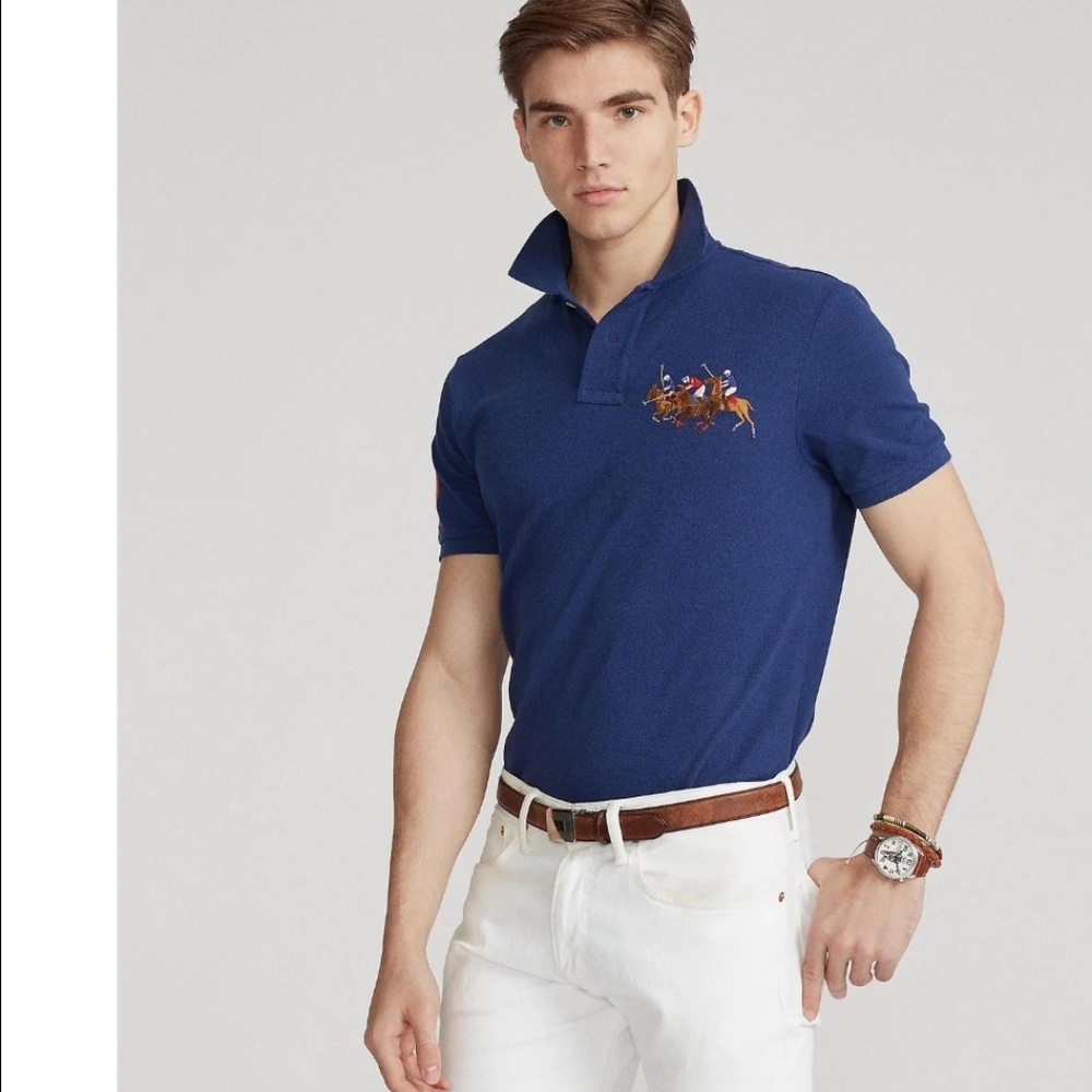 Triple-Pony Mesh Polo Shirt